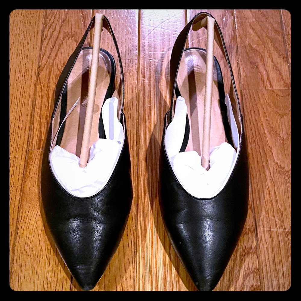 Madewell Black Leather Slingback Flat